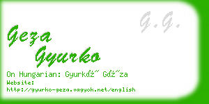 geza gyurko business card