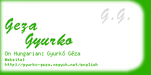 geza gyurko business card